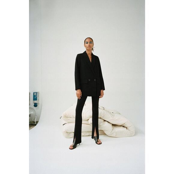 ZARA Oversized Flowy Blazer Jacket with Notched Lapel Collar - XS - Picture 2 of 4